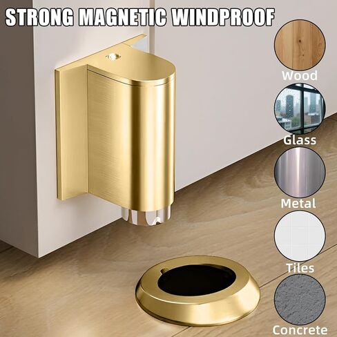 Door Wedge Stopper, New Magnetic Doors Stoppers for Bottom of Door, No Drill Invisible Doorstops for Inside Door, Heavy Duty Magnetic Doors Catch Holder, Keep Doors Open (Black) in Saudi Arabia