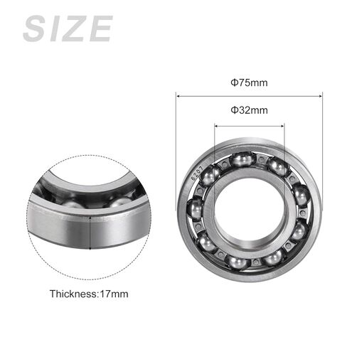 METALLIXITY الكرات الأخدود العميق (6207، 35 مم × 72 مم × 17 مم) قطعة واحدة، محامل صناعية من النوع المفتوح من الصلب الكروم - للمحرك الصناعي الصغير in Kuwait