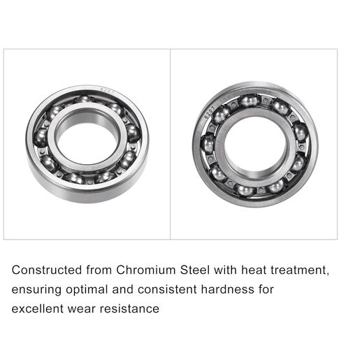 METALLIXITY الكرات الأخدود العميق (6207، 35 مم × 72 مم × 17 مم) قطعة واحدة، محامل صناعية من النوع المفتوح من الصلب الكروم - للمحرك الصناعي الصغير in Kuwait