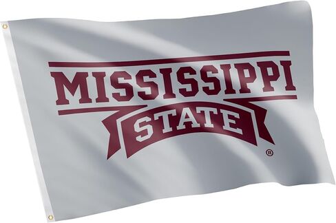 Desert Cactus Mississippi State University MSU Flag - 3 x 5 Feet Bulldogs Banner, Indoor/Outdoor Durable Fabric, 100% Polyester Design (Style 5) in Saudi Arabia