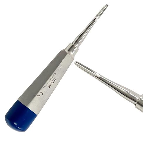 معول مصعد لخلع الأسنان رقم 46، سمحاقي، مقبض مجوف، أزرق | أدوات طب الأسنان الألمانية المصنوعة من الفولاذ المقاوم للصدأ والآمنة للأوتوكلاف in Kuwait