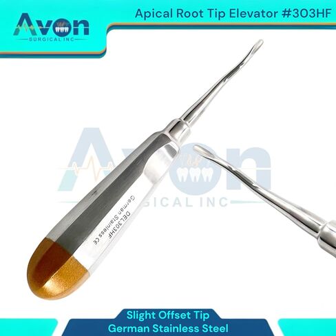 مجموعة مكونة من 4 قطع من مصعد استخلاص الأسنان رقم 302، #303، #302HF، #303HF - مستقيم، أوفست، بزاوية يسار ويمين - أدوات طب الأسنان الألمانية المصنوعة من الفولاذ المقاوم للصدأ in Kuwait