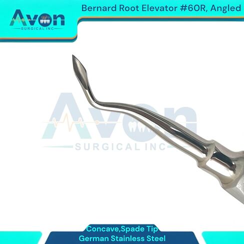 #60R اختيار مصعد برنارد، طرف على شكل رمح بزاوية، مقبض مجوف ذهبي اللون، أدوات خلع الأسنان الألمانية المصنوعة من الفولاذ المقاوم للصدأ in Kuwait