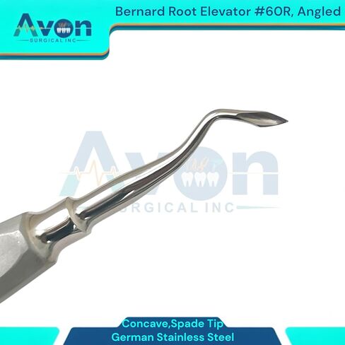 #60R اختيار مصعد برنارد، طرف على شكل رمح بزاوية، مقبض مجوف ذهبي اللون، أدوات خلع الأسنان الألمانية المصنوعة من الفولاذ المقاوم للصدأ in Kuwait