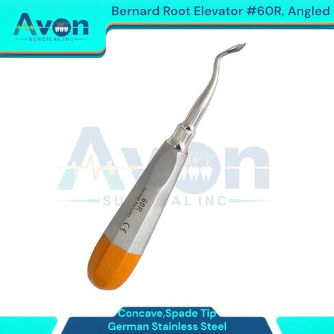 #60R اختيار مصعد برنارد، طرف على شكل رمح بزاوية، مقبض مجوف ذهبي اللون، أدوات خلع الأسنان الألمانية المصنوعة من الفولاذ المقاوم للصدأ in Kuwait