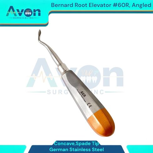 #60R اختيار مصعد برنارد، طرف على شكل رمح بزاوية، مقبض مجوف ذهبي اللون، أدوات خلع الأسنان الألمانية المصنوعة من الفولاذ المقاوم للصدأ in Kuwait