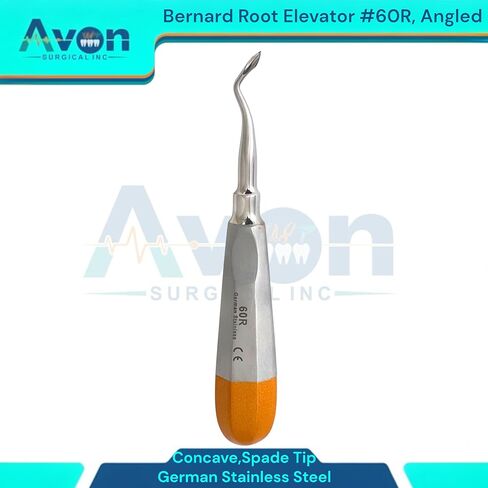 #60R اختيار مصعد برنارد، طرف على شكل رمح بزاوية، مقبض مجوف ذهبي اللون، أدوات خلع الأسنان الألمانية المصنوعة من الفولاذ المقاوم للصدأ in Kuwait