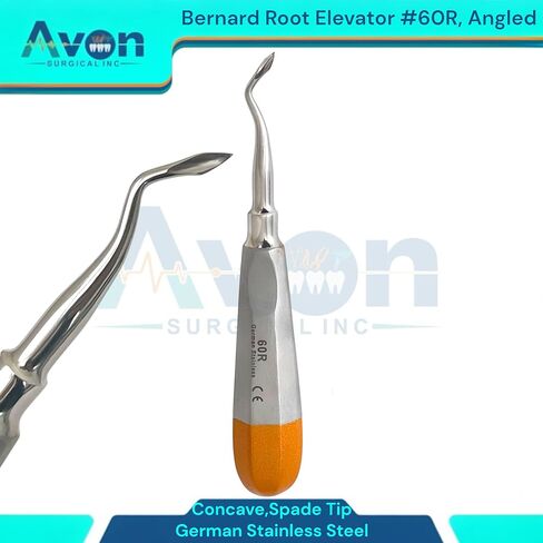 #60R اختيار مصعد برنارد، طرف على شكل رمح بزاوية، مقبض مجوف ذهبي اللون، أدوات خلع الأسنان الألمانية المصنوعة من الفولاذ المقاوم للصدأ in Kuwait