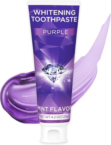 Purple Toothpaste for Teeth Whitening, Teeth Whitening Toothpaste, Tooth Stain Removal, Tooth Stain Removal Colour Corrector in Kuwait
