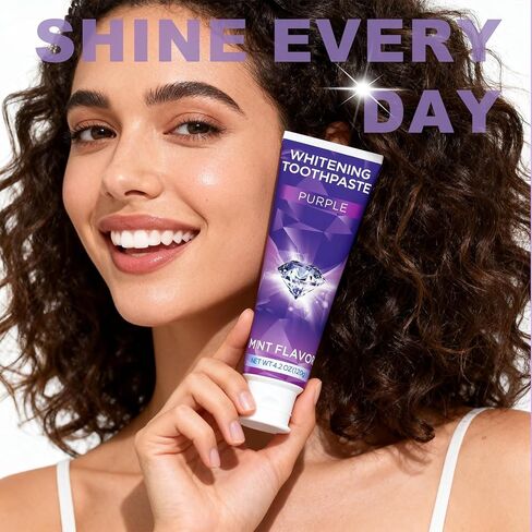 Purple Toothpaste for Teeth Whitening, Teeth Whitening Toothpaste, Tooth Stain Removal, Tooth Stain Removal Colour Corrector in Kuwait