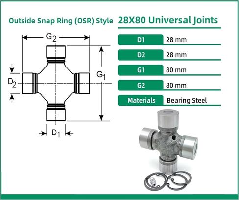 1pcs 28X80 U-Joints 28 * 80 Universal Joints Bearing in Saudi Arabia