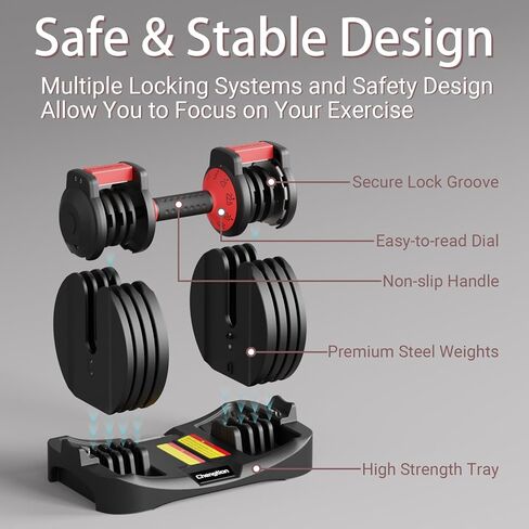 Adjustable Dumbbells 25/52.5 lbs, 9/15 in - Adjustable Weight Dumbbell Set for Full Body Exercise Training Fitness Workout in Home Gym in Kuwait