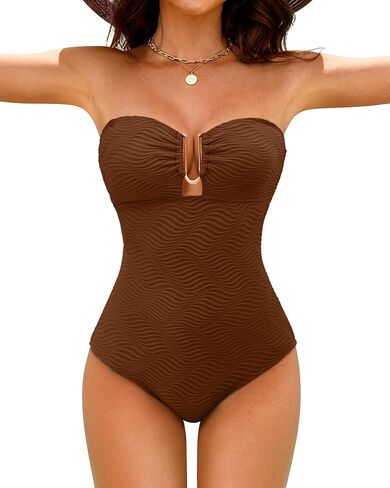 Jolefille قطعة واحدة ملابس السباحة النساء البطن التحكم ثوب السباحة العصابة حمالة بِدل السباحة متواضع ملابس السباحة مضلع ملابس داخلية in Kuwait