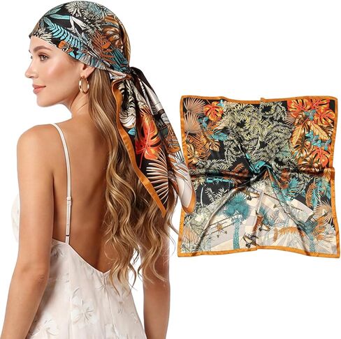 RIIQIICHY Head Scarf for Women Like Silk Satin Scarf for Hair Wrapping at Night Bandana Square Scarf for Sleeping 35 Inch in Kuwait