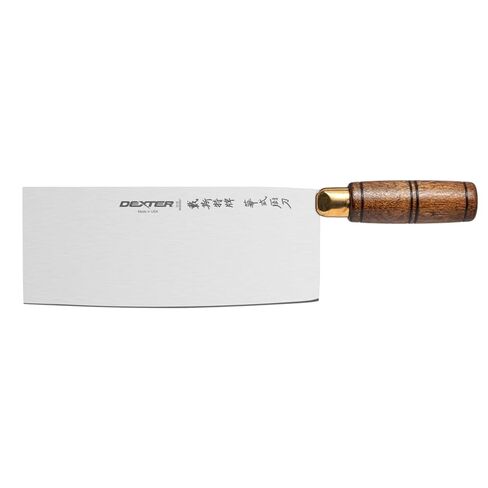 Dexter-Russell S5198 Traditional Chinese Chef’s Knife, 8" x 3-1/4" High Carbon Stain-Free Steel Blade, Walnut Handle, Professional USA Made Chef’s Knife for Precise Chopping and Slicing in Saudi Arabia