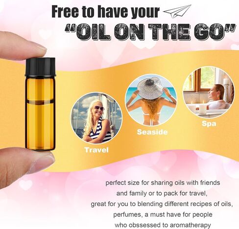 Tanlade 100 Pcs 5ml (1/6 Oz) Small Glass Bottles Essential Oil Bottle with Plastic Screw Caps and Funnel Plastic Pipettes Empty Refillable Sample Bottles for Liquid Preservation Storage(Amber) in Saudi Arabia