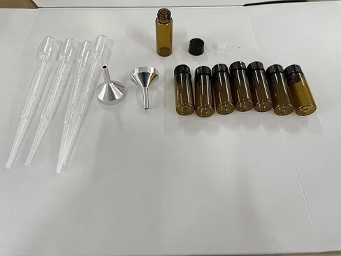 Tanlade 100 Pcs 5ml (1/6 Oz) Small Glass Bottles Essential Oil Bottle with Plastic Screw Caps and Funnel Plastic Pipettes Empty Refillable Sample Bottles for Liquid Preservation Storage(Amber) in Saudi Arabia