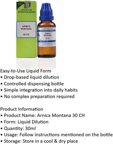 Arnica Montana 30 CH Homeopathic Liquid Drops 30ml – Injury & Bruise Comfort, Joint and Muscle Support, Hair Fall Care, Mouth Ulcer & Oral Comfort, Natural Holistic Remedy in Saudi Arabia