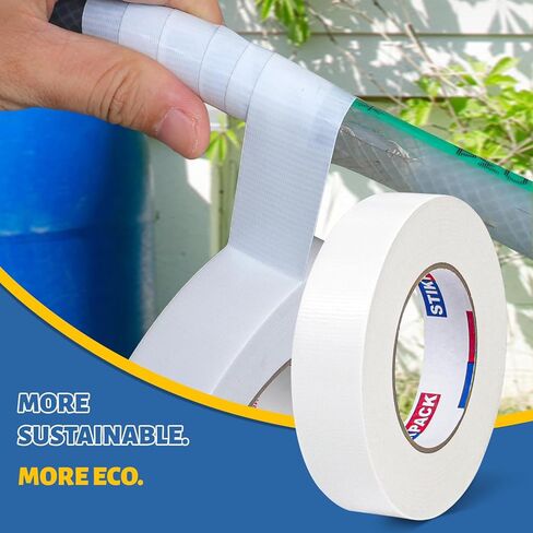 1 Inch White Duct Tape, Heavy Duty White Tape 1 inch x 55 yds, Strong Industrial Strength, Flexible, No Residue, Waterproof and Tear by Hand, Multi-Use for Crafts & Home Improvement in Saudi Arabia