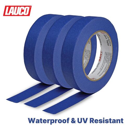 شريط لاصق للرسام الأزرق متعدد الأسطح من LAUCO، التصاق متوسط، مقاوم للأشعة فوق البنفسجية، إزالة نظيفة، 0.94 بوصة × 60 ياردة، مثالي للطلاء الداخلي والخارجي، والزخرفة، والجدران، 3 بكرات in Kuwait