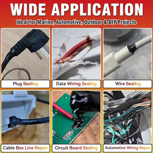 Liquid Electrical Tape, Quick Drying Insulating Electrical Glue, Black Waterproof Wire Glue, High Temperature Resistant; Ideal for Wire Equipment Repair, Automotive, Marine, and Home Use, 4OZ in Kuwait