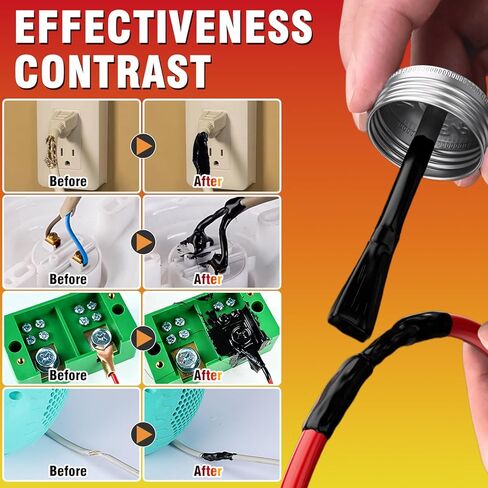 Liquid Electrical Tape, Quick Drying Insulating Electrical Glue, Black Waterproof Wire Glue, High Temperature Resistant; Ideal for Wire Equipment Repair, Automotive, Marine, and Home Use, 4OZ in Kuwait
