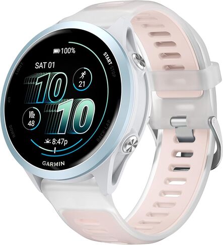 VeveXiao 20mm Jelly Silicone Watch Band Compatible with Garmin Forerunner 570 42mm/Forerunner 165/Vivoactive 6/Vivoactive 5 Band, Silicone Replacement Strap for Venu Sq 2/Approach S50/S44 Strap in Saudi Arabia