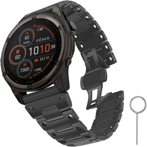 سوار Dhwazz للرجال لساعة Fenix ​​8 51 ملم / 7X / 6X Pro / 5X Plus الذكية، حزام تيتانيوم 26 ملم سريع التركيب لـ Garmin Instinct 3 Solar 50 ملم / Epix Pro 51 ملم in Kuwait