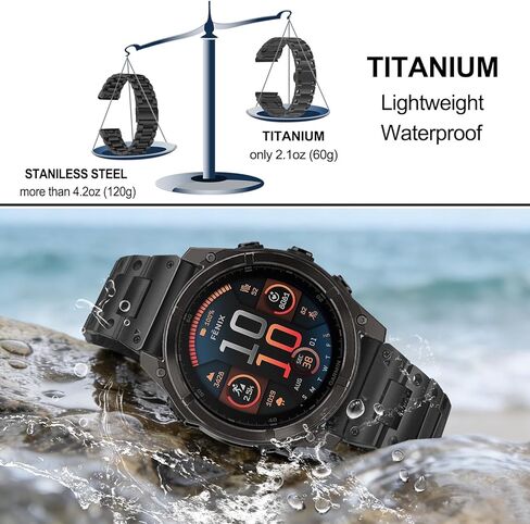 سوار Dhwazz للرجال لساعة Fenix ​​8 51 ملم / 7X / 6X Pro / 5X Plus الذكية، حزام تيتانيوم 26 ملم سريع التركيب لـ Garmin Instinct 3 Solar 50 ملم / Epix Pro 51 ملم in Kuwait