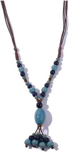 KURTCB Boho Hippie Ceramic Beaded Necklace Bracelet for Women Thanksgiving Fall Autumn Jewelry Statement Chunky Bohemian Colorful Beads Strand Necklace Bracelet in Saudi Arabia