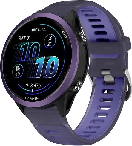 VeveXiao 20mm Jelly Silicone Watch Band Compatible with Garmin Forerunner 570 42mm/Forerunner 165/Vivoactive 6/Vivoactive 5 Band, Silicone Replacement Strap for Venu Sq 2/Approach S50/S44 Strap in Saudi Arabia
