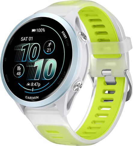 VeveXiao 20mm Jelly Silicone Watch Band Compatible with Garmin Forerunner 570 42mm/Forerunner 165/Vivoactive 6/Vivoactive 5 Band, Silicone Replacement Strap for Venu Sq 2/Approach S50/S44 Strap in Saudi Arabia