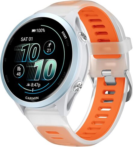 VeveXiao 20mm Jelly Silicone Watch Band Compatible with Garmin Forerunner 570 42mm/Forerunner 165/Vivoactive 6/Vivoactive 5 Band, Silicone Replacement Strap for Venu Sq 2/Approach S50/S44 Strap in Saudi Arabia