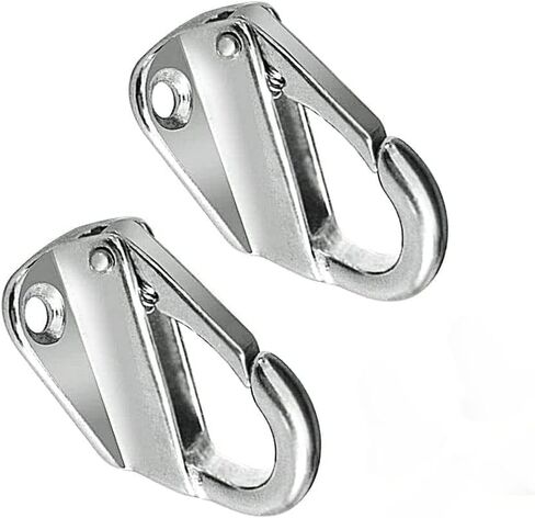 JY-Marine Spring Fender Snap Hook من الفولاذ المقاوم للصدأ 316 Marine Grade Fending Hook قارب السفينة الأجهزة 40 مم طول، حزمة من 2 in Kuwait