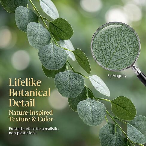 RAINFLOW Eucalyptus Garland for Table - 6PCS Faux Greenery Garland Green Garlands for Decoration Centerpiece Table Decorations Home Mantle Balcony Classroom Leaves Wall Wedding Room Decor 7.1FT in Saudi Arabia