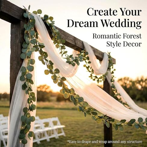 RAINFLOW Eucalyptus Garland for Table - 6PCS Faux Greenery Garland Green Garlands for Decoration Centerpiece Table Decorations Home Mantle Balcony Classroom Leaves Wall Wedding Room Decor 7.1FT in Saudi Arabia