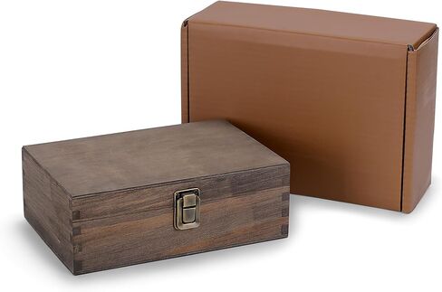 makerflo Large Grey Pine Wood Memory Box with Black Felt Inside, Hinged with Clasp, Keepsake Wooden Box Ideal for Craft and Personalization (Laser Engraving, Epoxy, UV DTF, and Vinyl) – Pack of 1 in Saudi Arabia