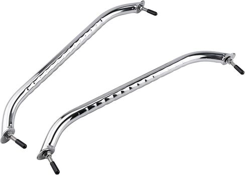 NovelBee 2pcs 19.5 "مقبض قارب، مصقول الفولاذ المقاوم للصدأ شريط الإمساك مع قبضة الإصبع، الثقيلة سطح السفينة مقبض مقبض الباب سحب لليخوت البحرية RV in Saudi Arabia
