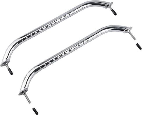 NovelBee 2pcs 19.5 "مقبض قارب، مصقول الفولاذ المقاوم للصدأ شريط الإمساك مع قبضة الإصبع، الثقيلة سطح السفينة مقبض مقبض الباب سحب لليخوت البحرية RV in Saudi Arabia