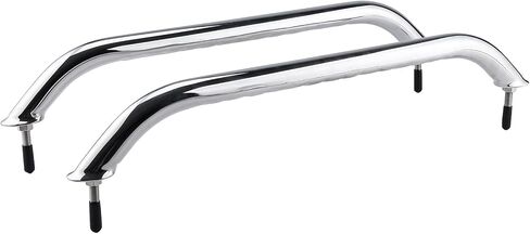 NovelBee 2pcs 19.5 "مقبض قارب، مصقول الفولاذ المقاوم للصدأ شريط الإمساك مع قبضة الإصبع، الثقيلة سطح السفينة مقبض مقبض الباب سحب لليخوت البحرية RV in Saudi Arabia