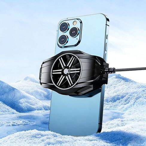 Wired USB Interface High Airflow Portable Phone Cooler, Fast Cooling Mobile Radiator for Gaming Streaming and Extended Use On Phones and Tablets in Saudi Arabia