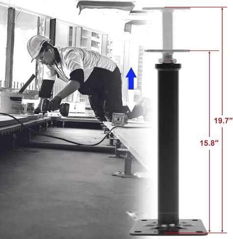 4 Pack Adjustable House Floor Jacks – 16"-20" Heavy Duty House Jacks for Leveling, Steel Support Posts for Beams, Decks, Crawl Spaces, Basements-Black in Saudi Arabia