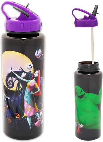 Disney The Nightmare Before Christmas Reusable Water Bottle Set Bundle 30 Oz Plastic Water Bottle with Spout for Home, School, Sports Plus Sticker, and More | Jack Skellington Container in Saudi Arabia