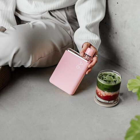 حزمة memobottle A6 (زهر الكرز) - 12 أونصة (375 مل) - زجاجة وغطاء وغطاء من السيليكون | زجاجة مياه مدمجة للحقائب والجيوب الصغيرة | تريتان خالي من مادة BPA | حديث وبسيط | للصالة الرياضية والعمل in Kuwait