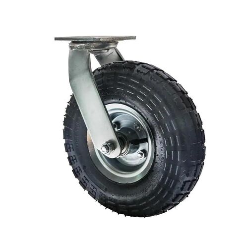 1 piece Heavy Duty Caster 10 inch Inflatable Rubber Wheel Hotel Luggage Wheel Stainless Steel Trolley Caster Swivel Wheel(10-inch-A-Active) in Saudi Arabia