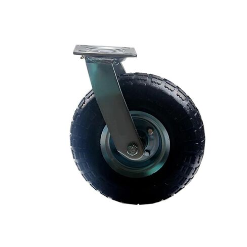 1 piece Heavy Duty Caster 10 inch Inflatable Rubber Wheel Hotel Luggage Wheel Stainless Steel Trolley Caster Swivel Wheel(10-inch-A-Active) in Saudi Arabia