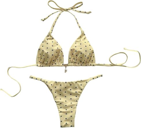 GORGLITTER Women's Floral Cheeky Bikini Sets High Cut Halter String Triangle Swimsuits 2 Piece Bathing Suit in Saudi Arabia