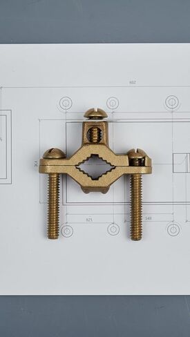 90631 Ground Pipe Clamp, For Rebar and Direct Burial, 1/2-1" Water Pipe Range, 2-10 Wire Range, 1/4-20 Screw Thread, 5-Pack in Saudi Arabia