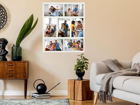 Benhurb 4x6 Picture Frames Collage Wall Decor, Multiple Photo Collage Frames, Mounting or Tabletop Display, 7-Opening for 4 x 6 Picture Frames for Home Living Room Family Gifts (Black) in Saudi Arabia