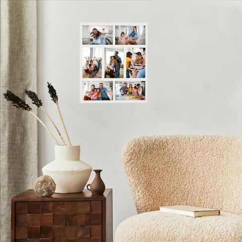 Benhurb 4x6 Picture Frames Collage Wall Decor, Multiple Photo Collage Frames, Mounting or Tabletop Display, 7-Opening for 4 x 6 Picture Frames for Home Living Room Family Gifts (Black) in Saudi Arabia